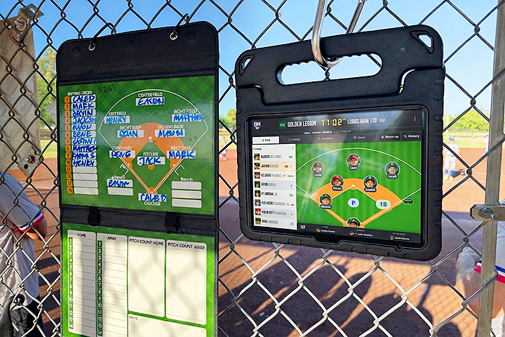 An early Dugout Master prototype being used at the field